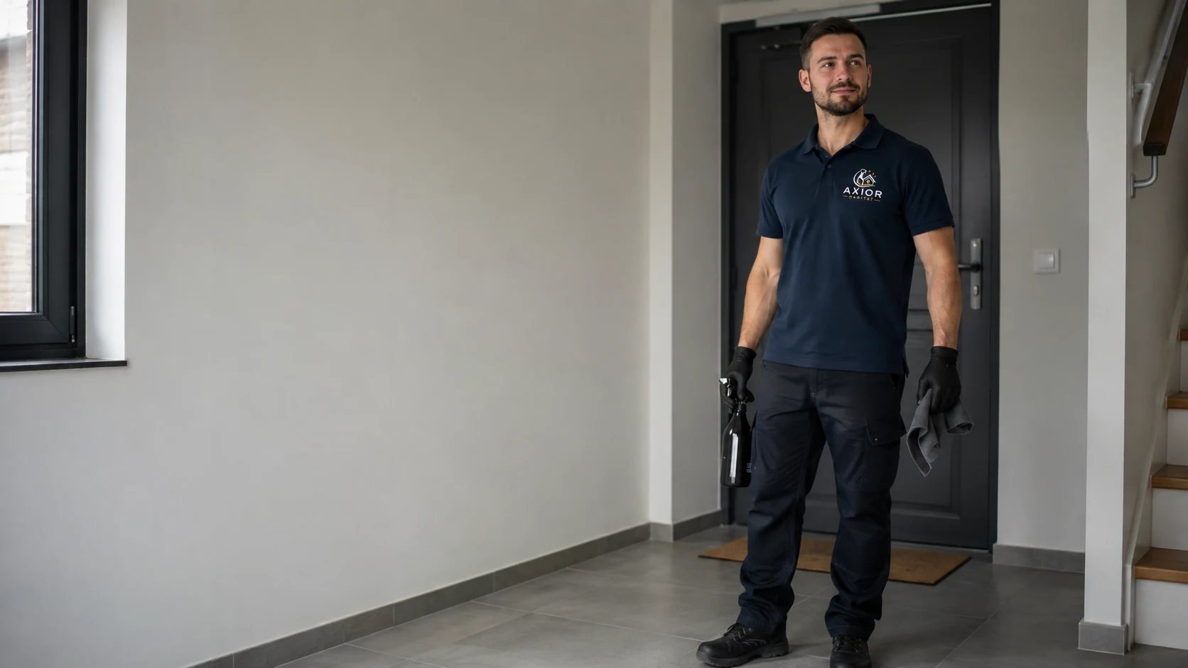 Technicien AXIOR HABITAT intervenant dans un logement